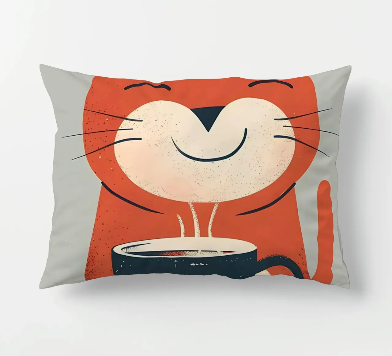 Gatto che beve caffè smile cuscino da Bartosz Powalka