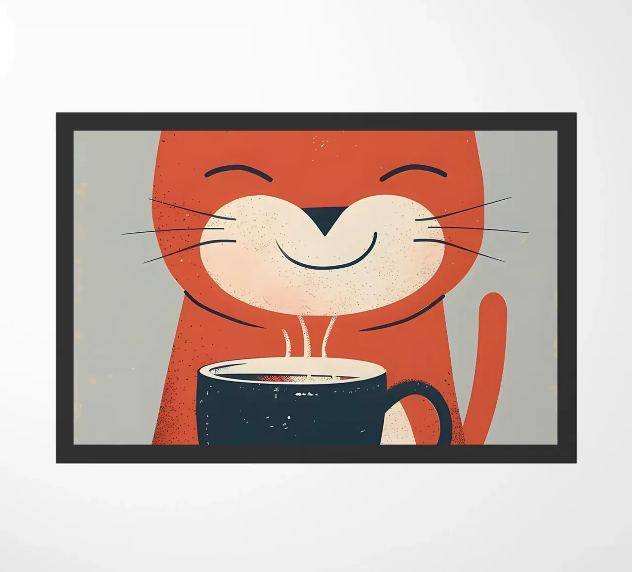 Gatto che beve caffè smile zerbino da Bartosz Powalka