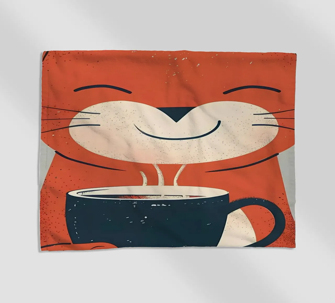 Gatto che beve caffè smile telo mare da Bartosz Powalka