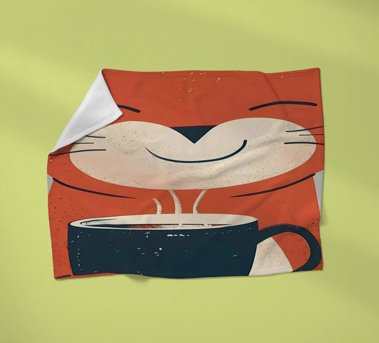 Gatto che beve caffè smile coperta in pile da Bartosz Powalka