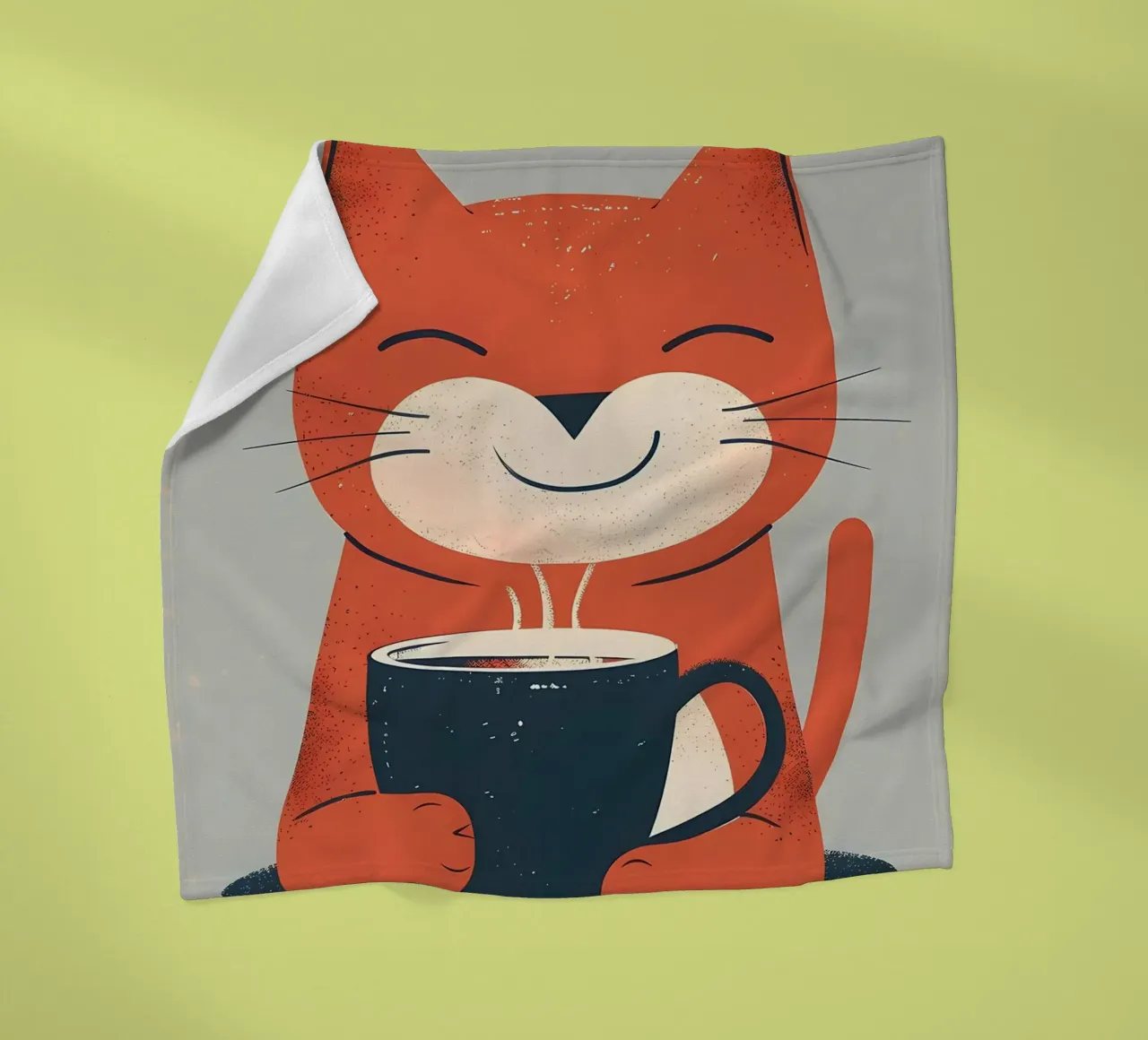 Gatto che beve caffè smile coperta in pile da Bartosz Powalka