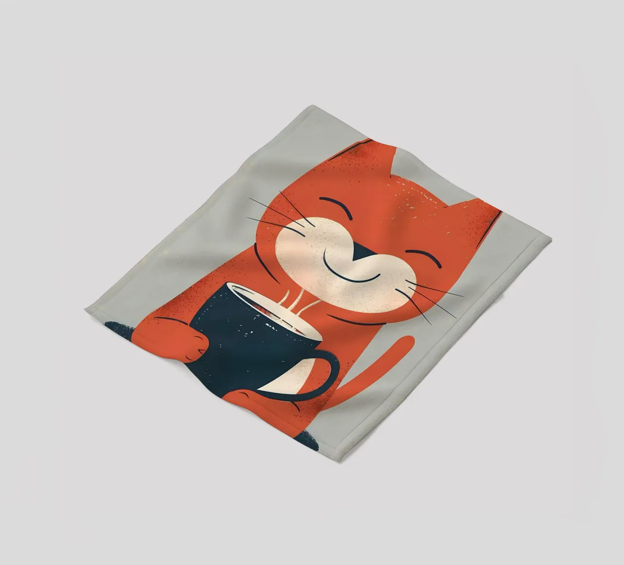 Gatto che beve caffè smile coperta in pile da Bartosz Powalka