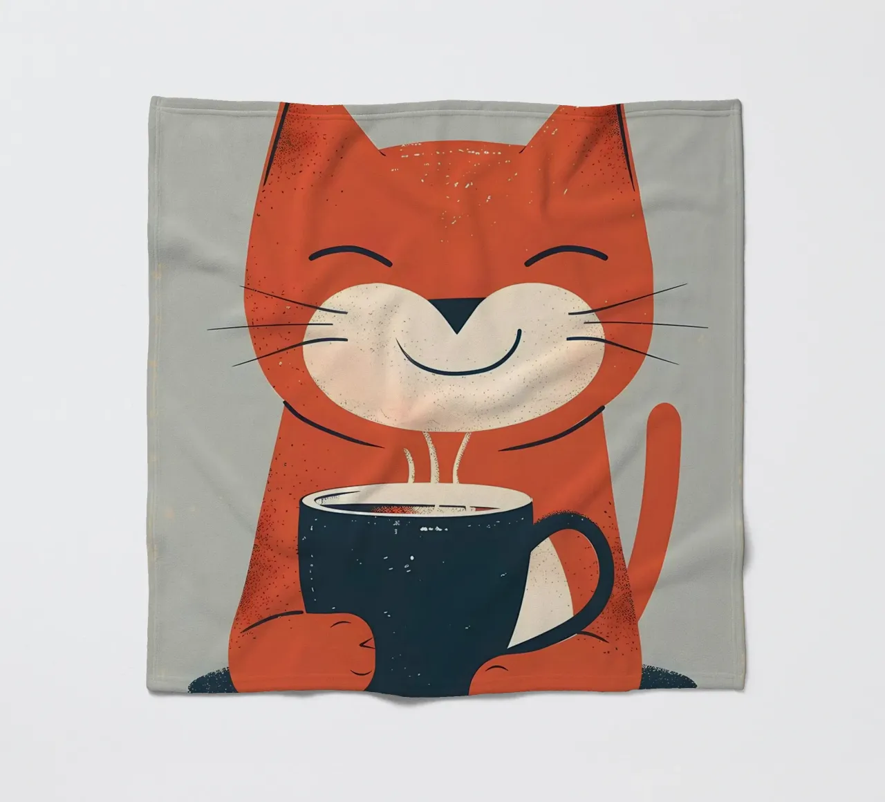 Gatto che beve caffè smile coperta in pile da Bartosz Powalka