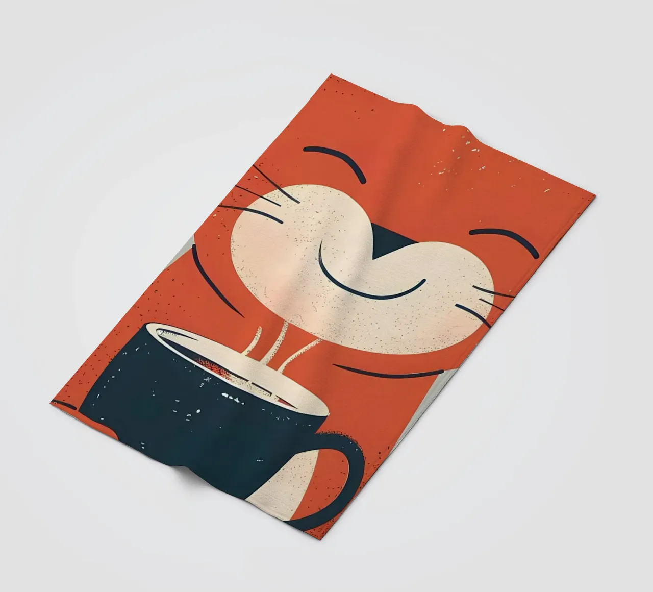 Gatto che beve caffè smile coperta in pile da Bartosz Powalka