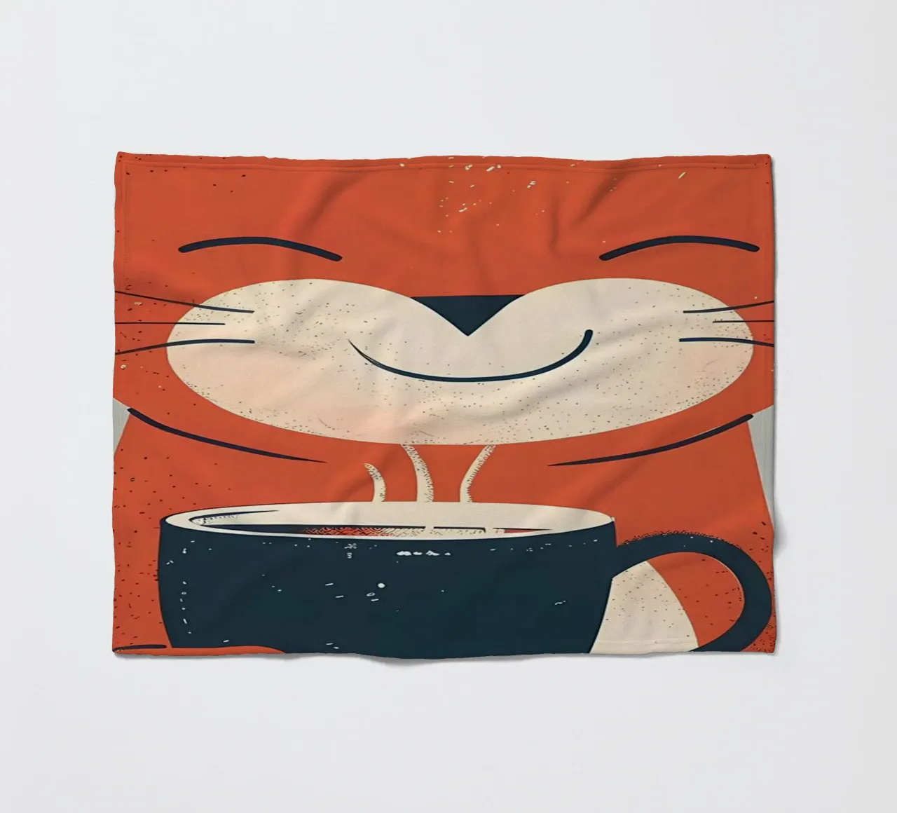 Gatto che beve caffè smile coperta in pile da Bartosz Powalka