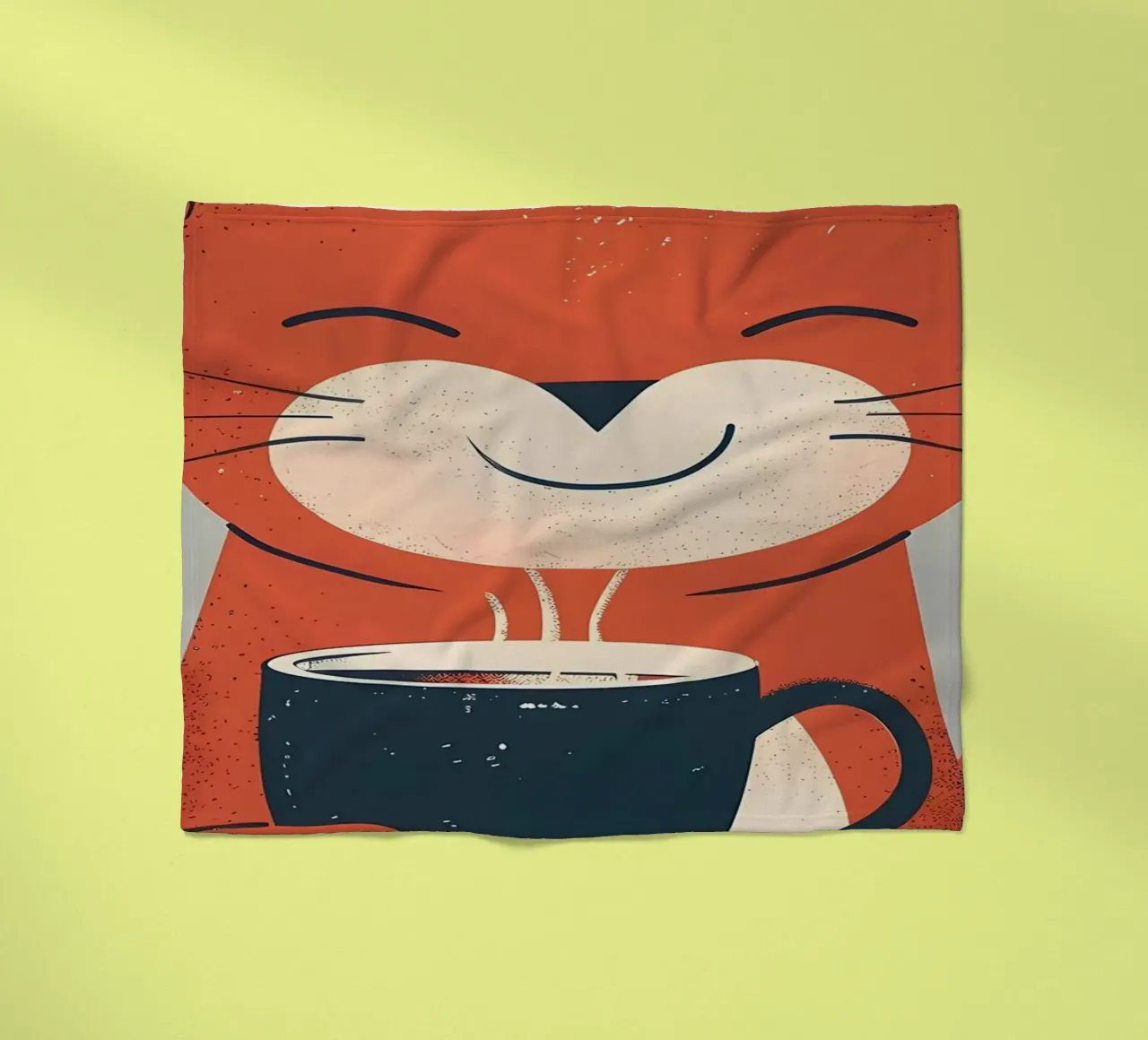 Gatto che beve caffè smile coperta in pile da Bartosz Powalka