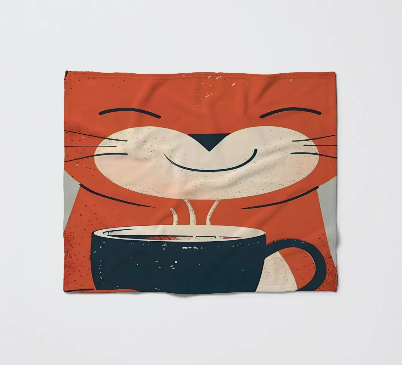 Gatto che beve caffè smile coperta in pile da Bartosz Powalka