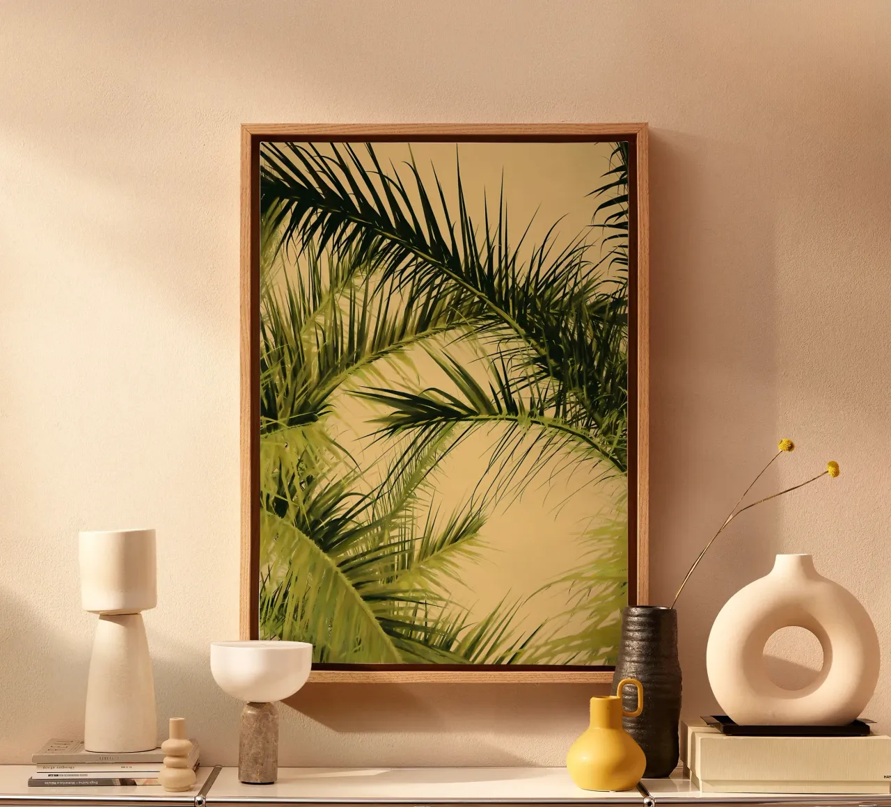 Tropisch gebladerte 5 canvas met Baklijst van Matthew Katz