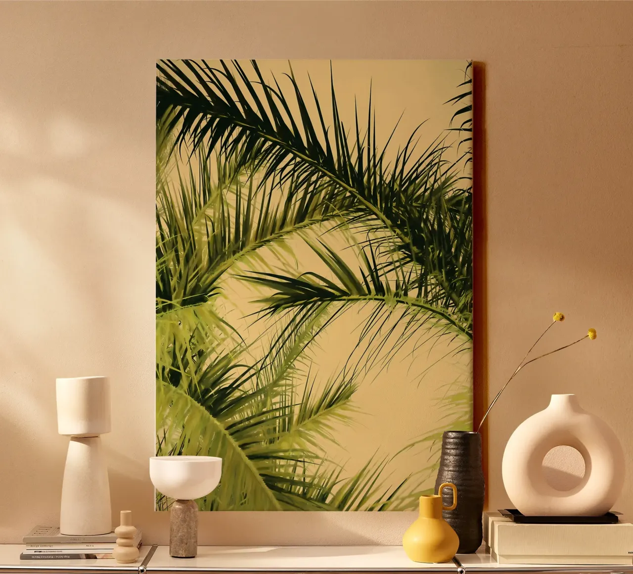 Tropisch gebladerte 5 canvas met Baklijst van Matthew Katz