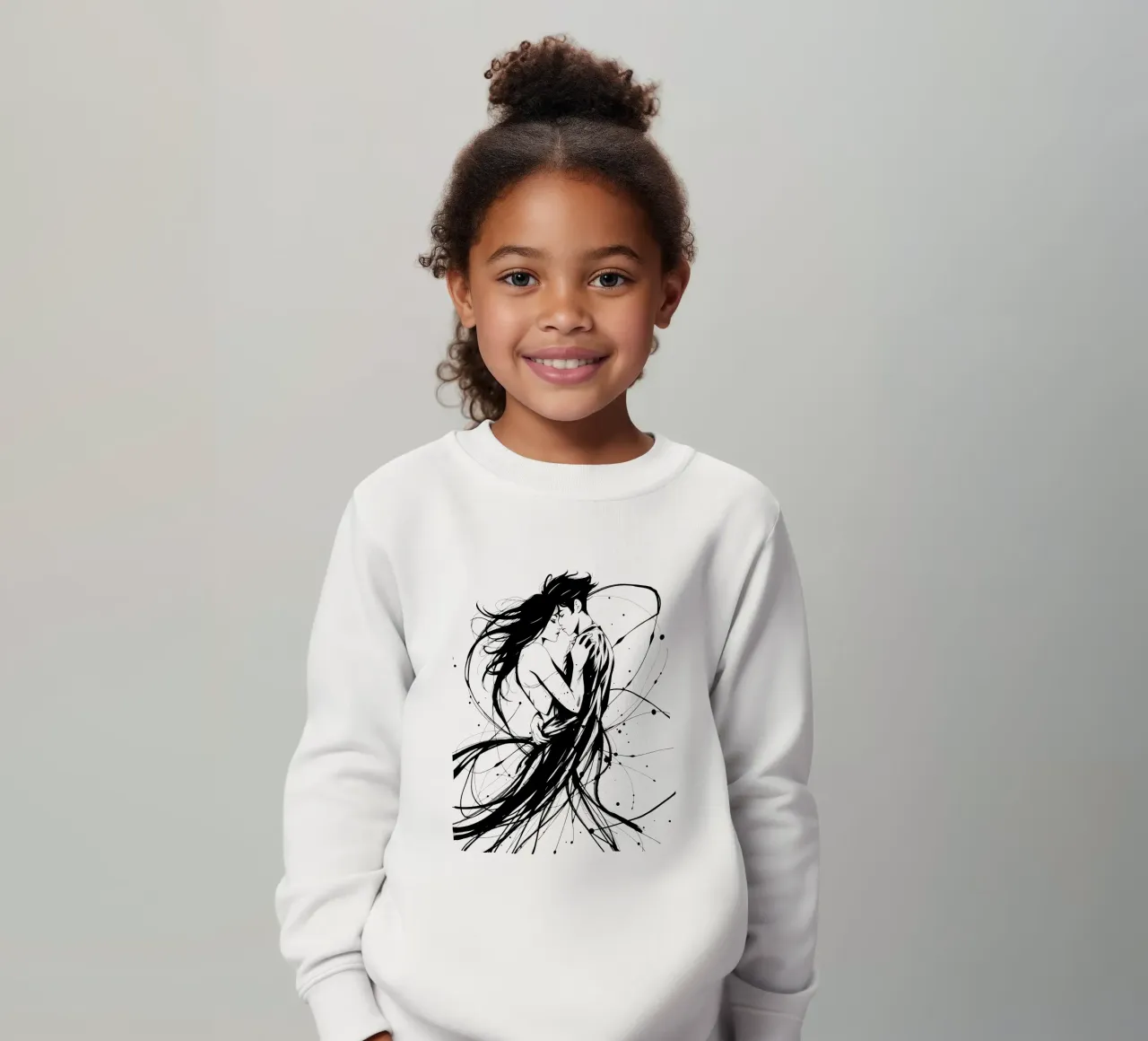 abbraccio appassionato tra una coppia intrecciata in linee fluide felpa bambino da DesignDoodle
