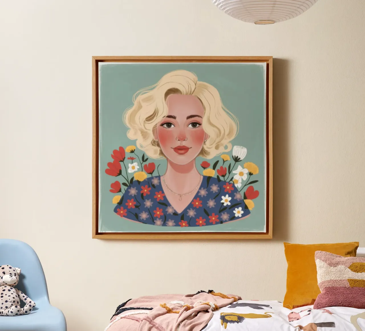 Bloemig Blond Elegantie canvas met Baklijst van Lumina Vision