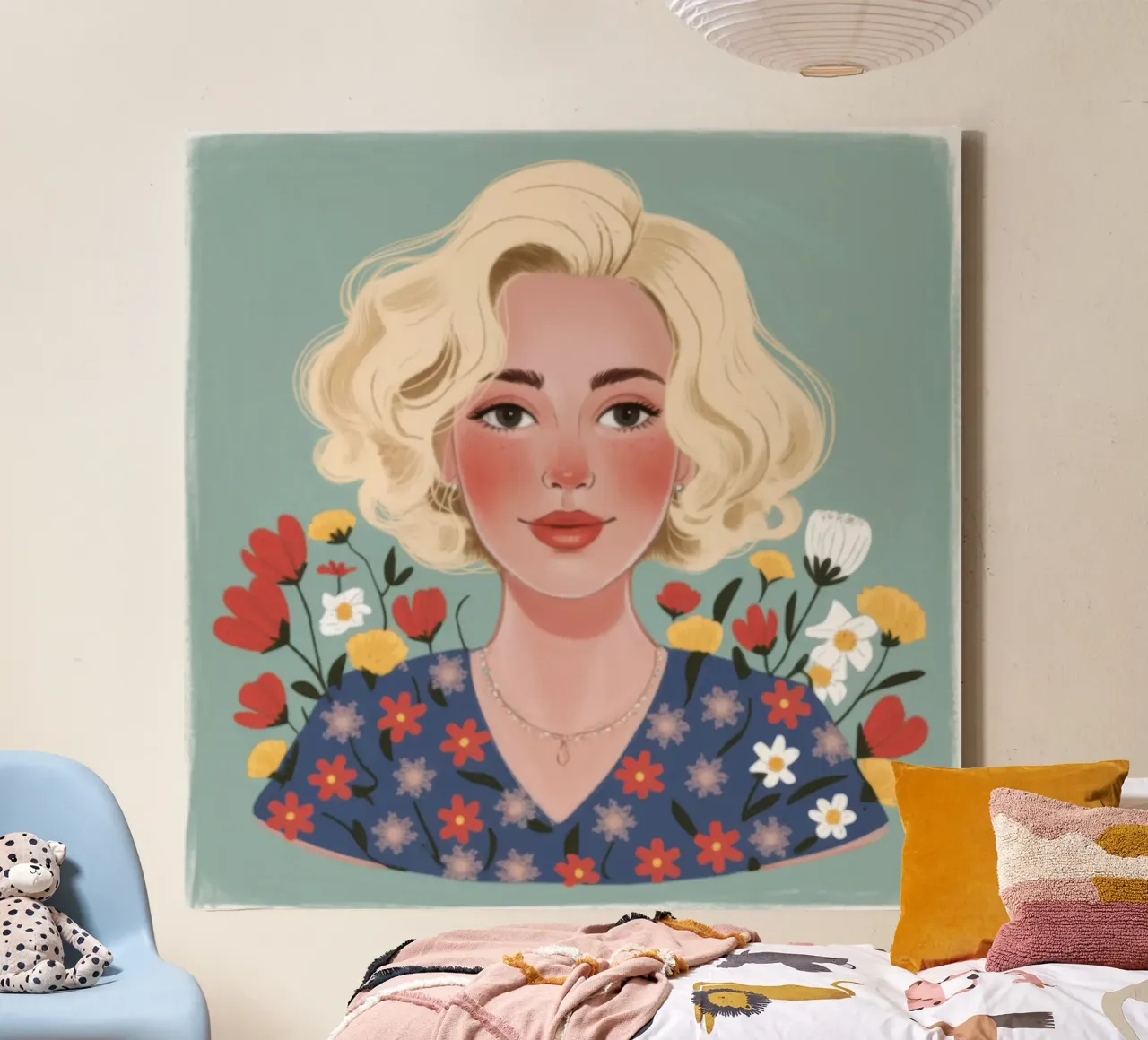 Bloemig Blond Elegantie canvas met Baklijst van Lumina Vision
