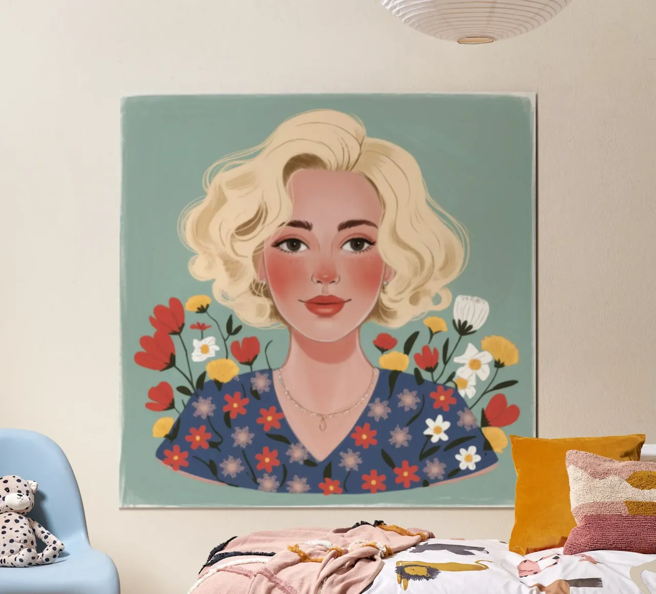 Eleganza floreale bionda poster con telaio in plastica da Lumina Vision