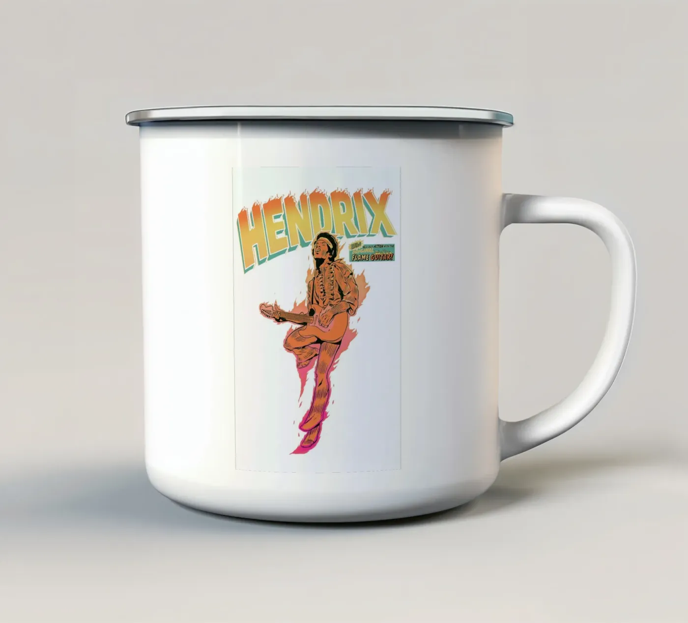 Hendrix enamel mug by Matheus Lopes Castro