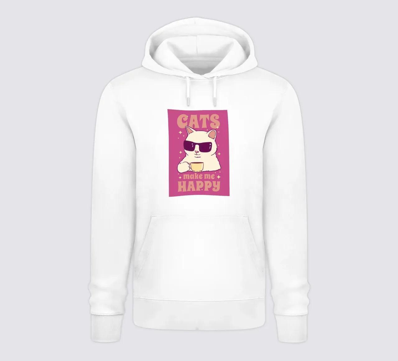 I gatti mi rendono felice felpa con cappuccio da Bartosz Powalka