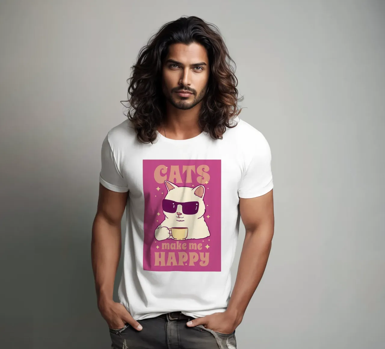 I gatti mi rendono felice t-shirt da Bartosz Powalka