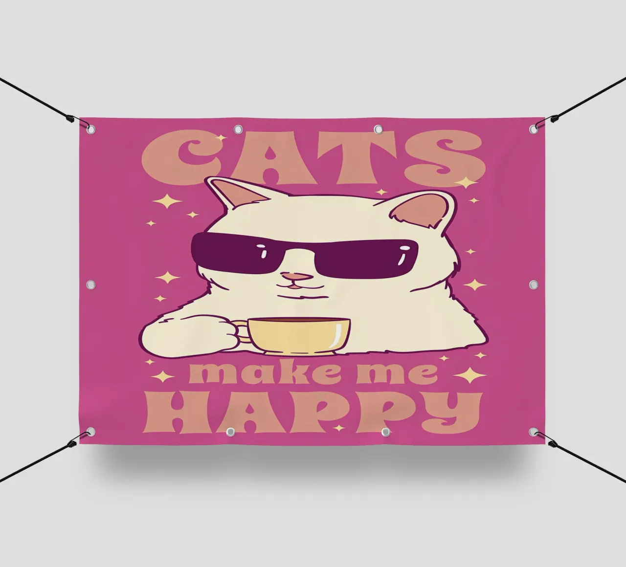 I gatti mi rendono felice telo in pvc da Bartosz Powalka
