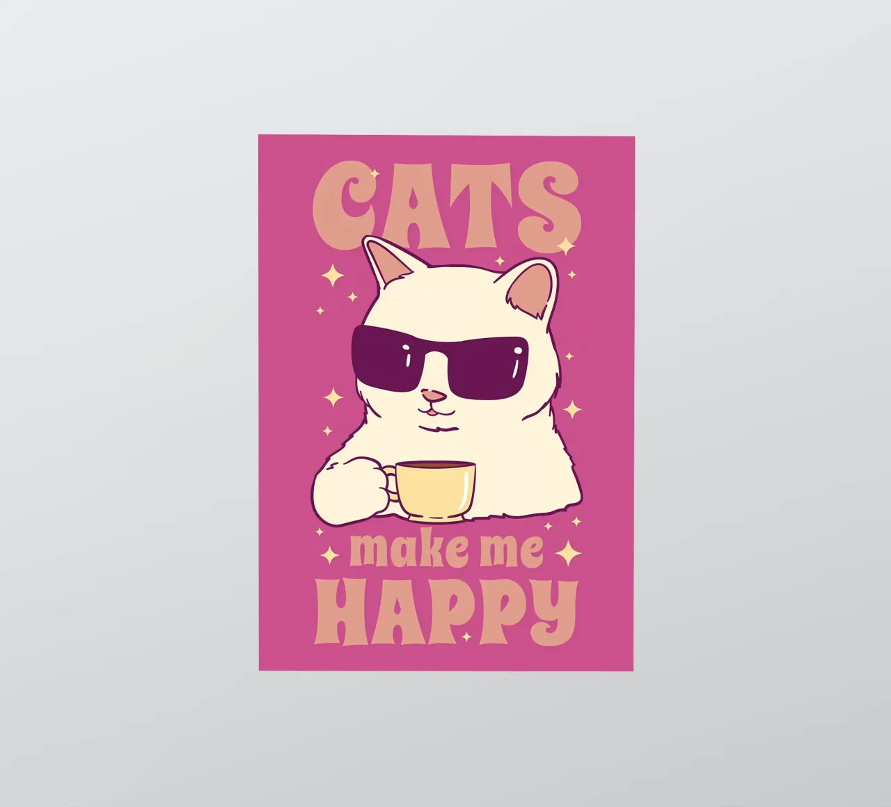Katzen machen mich glücklich Sticker von Bartosz Powalka