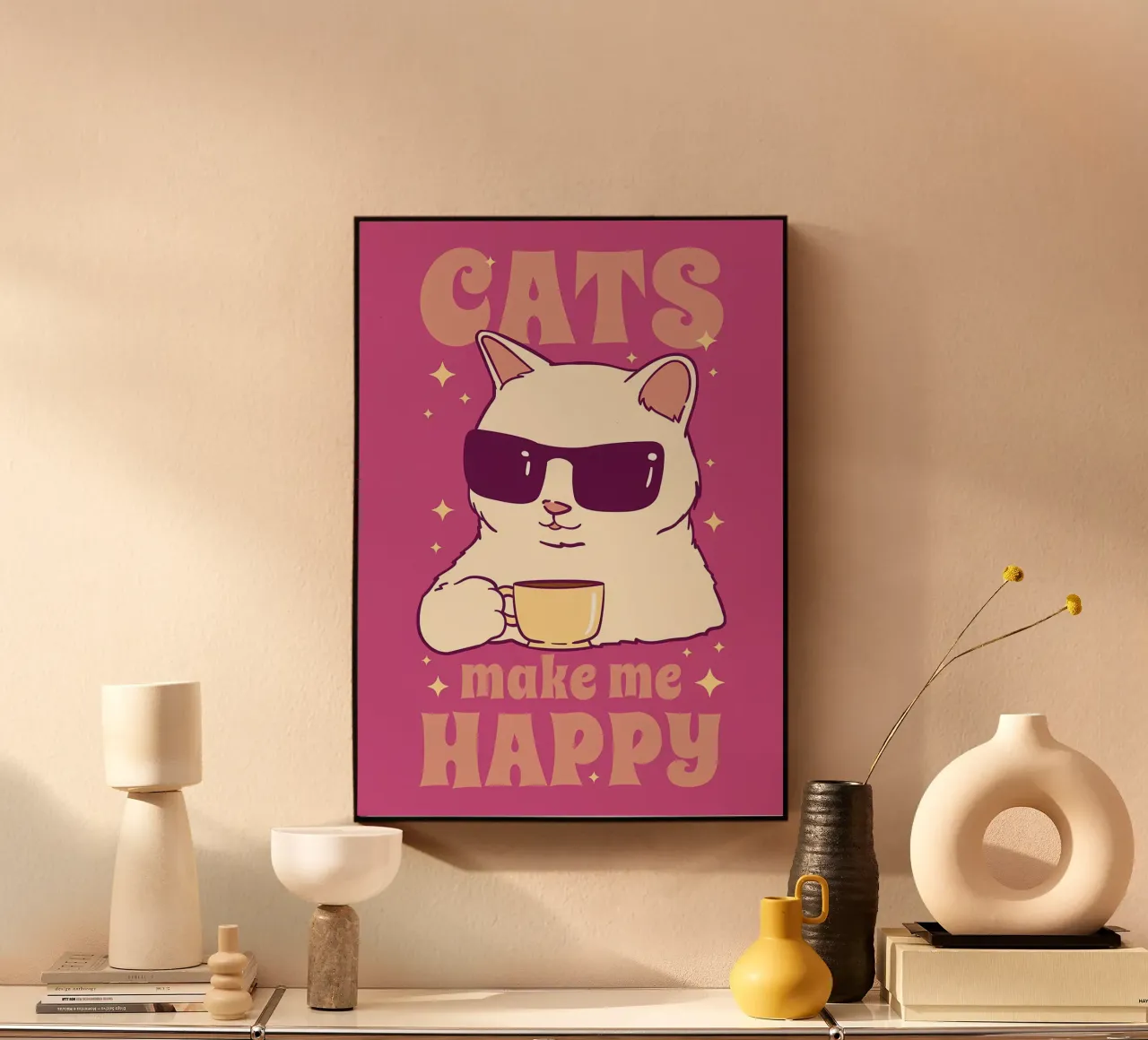 I gatti mi rendono felice plexiglass da Bartosz Powalka