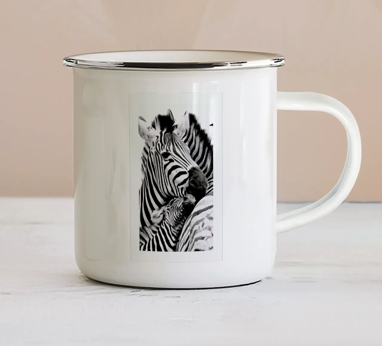 Zebras tazza in smalto da Natural Kingdom