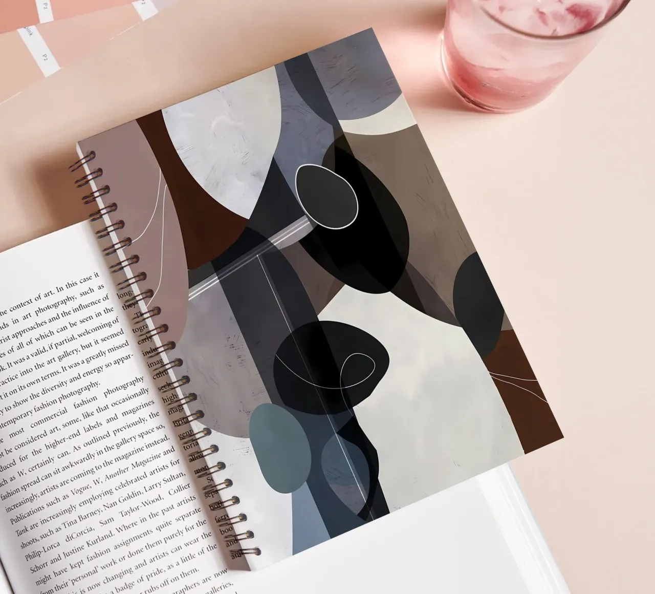 Modern abstract 89 spiral notebook by Aiden Garcia