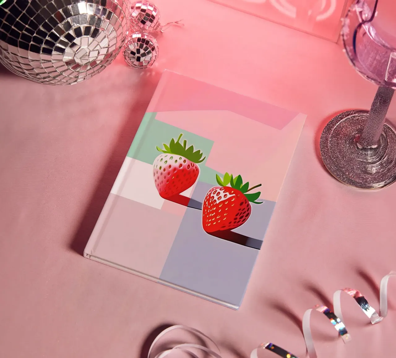 Strawberries_style_A_3 notebook by Pink- und LoveArt by LK