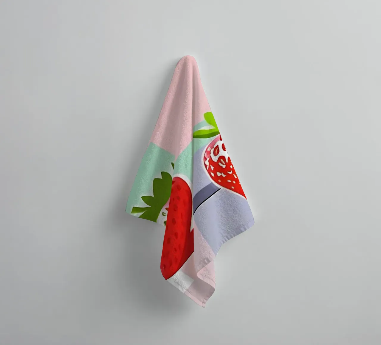 Fragole_stile_A_3 asciugamano da bagno da Pink- und LoveArt by LK
