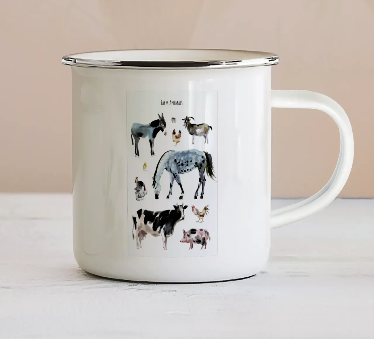 Farm Animals tazza in smalto da Little Flourishes