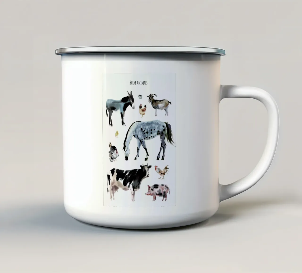 Farm Animals tazza in smalto da Little Flourishes