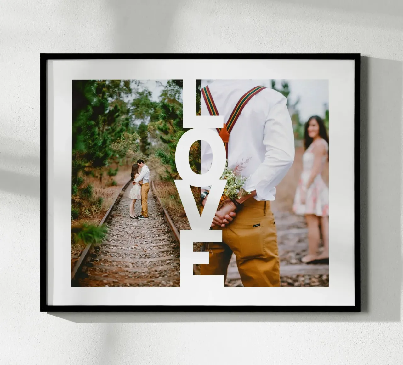 AMORE collage da disegnare da soli poster con telaio in legno da FRAMELY