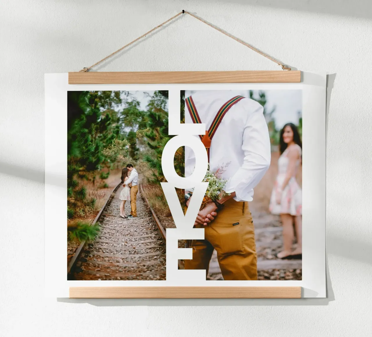 AMORE collage da disegnare da soli poster con telaio in legno da FRAMELY
