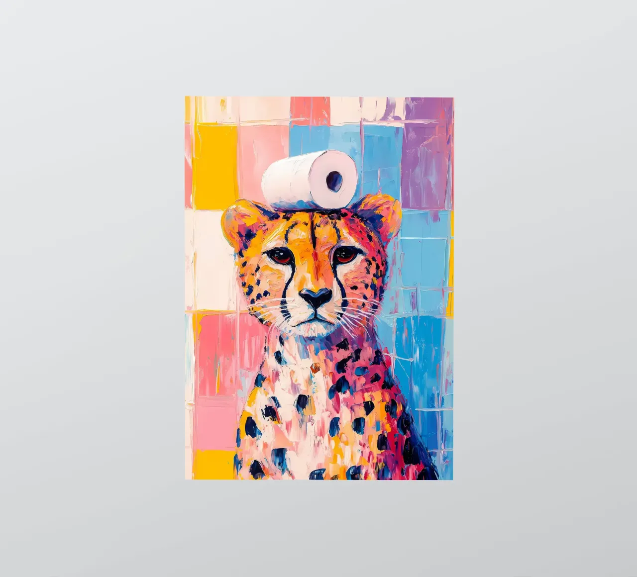 Guépard avec papier hygiénique autocollant de Adrian Patel