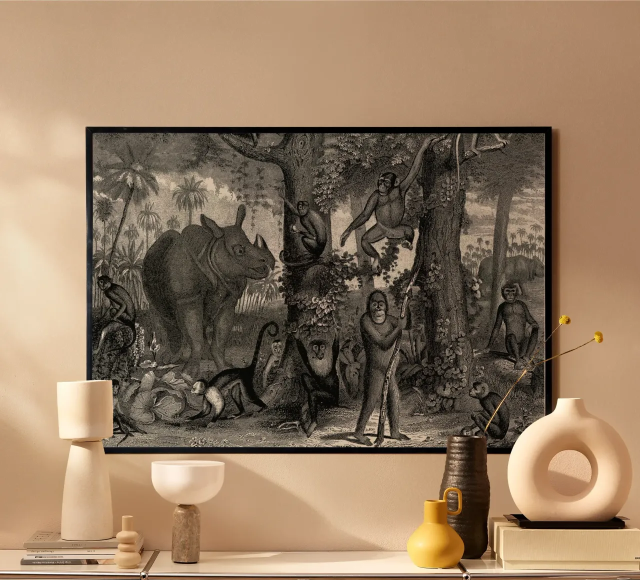 Jungle Family poster con telaio in plastica da Astër