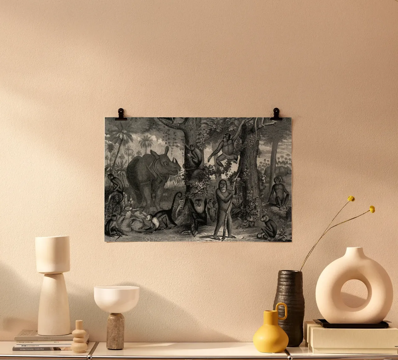 Jungle Family poster con telaio in plastica da Astër