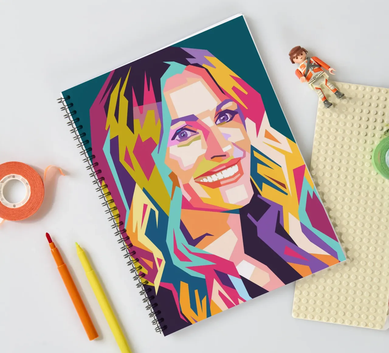 Julia Roberts pop art portrait spiral notebook by Hantamrata