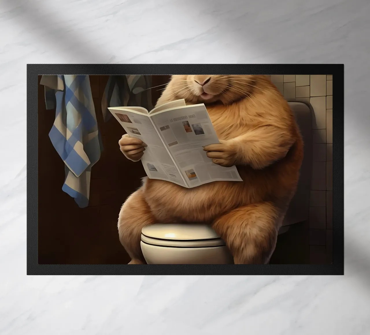 Giornale da toilette per coniglietti grassi zerbino da Adrian Patel