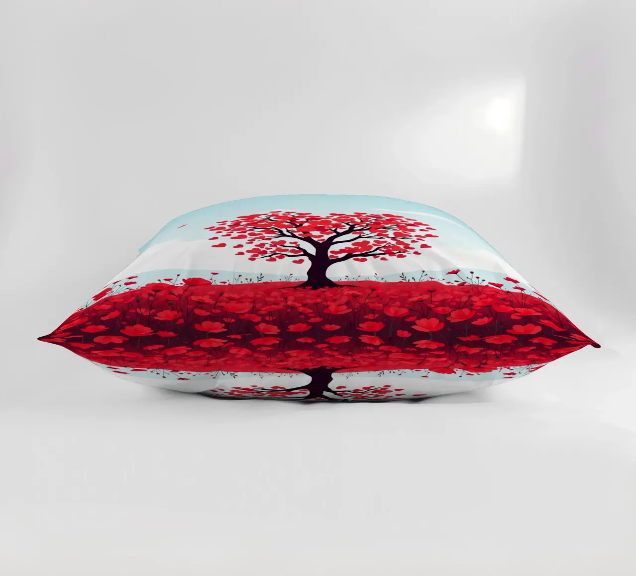 Un albero vivace ornato da foglie a forma di cuore cuscino da DesignDoodle