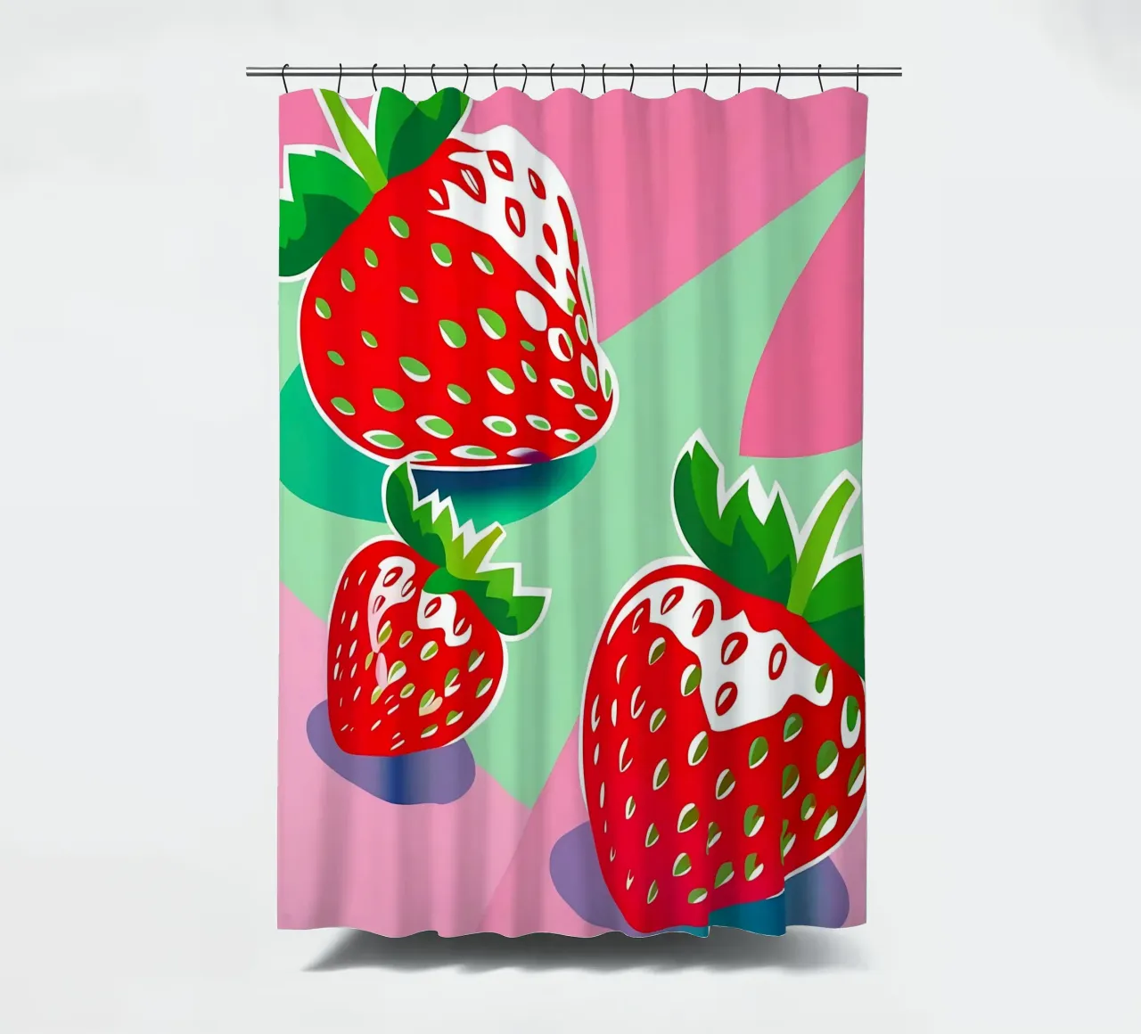 Strawberries_style_A_4 shower curtain by Pink- und LoveArt by LK