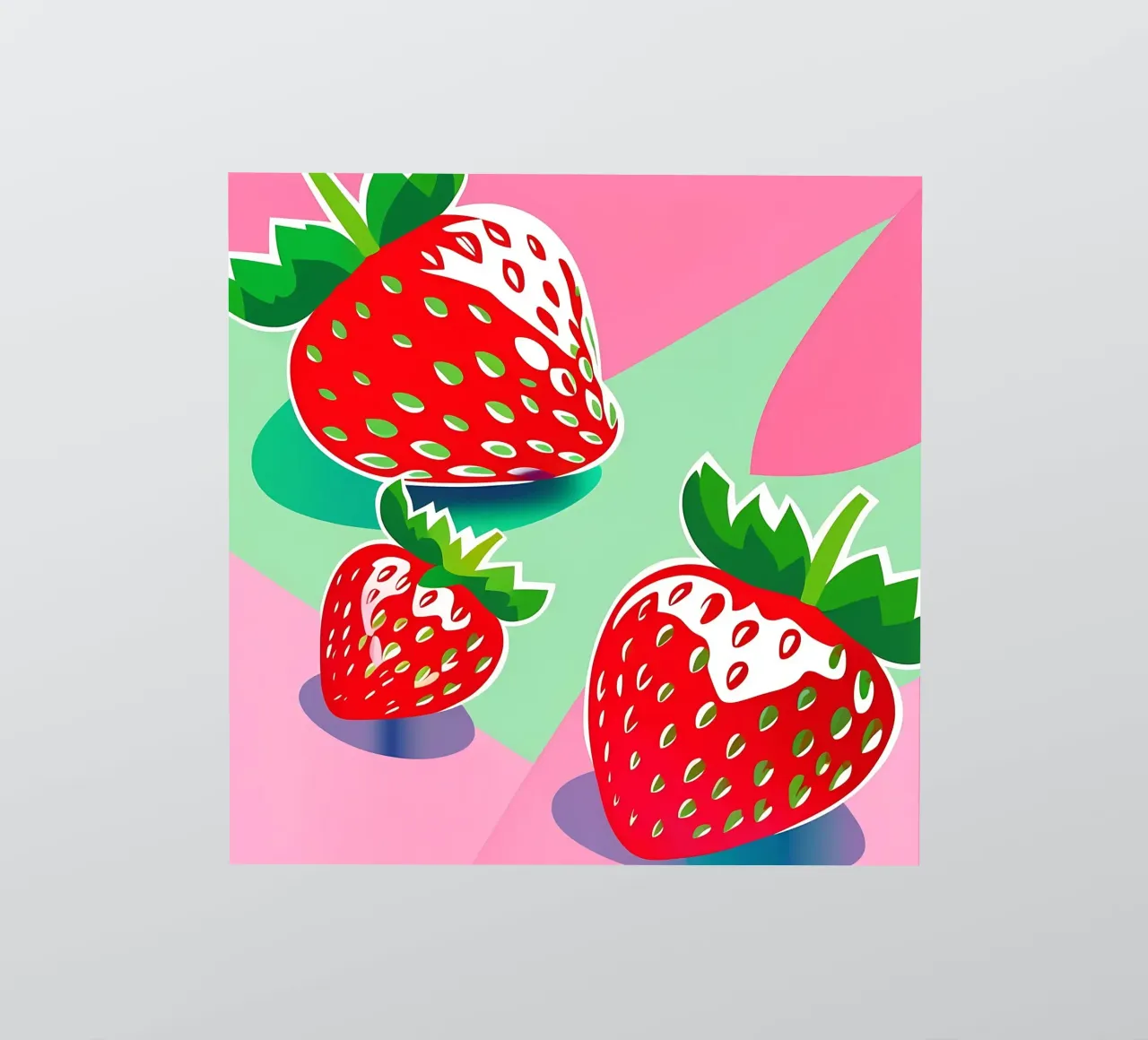 Erdbeeren_Stil_A_4 Sticker von Pink- und LoveArt by LK