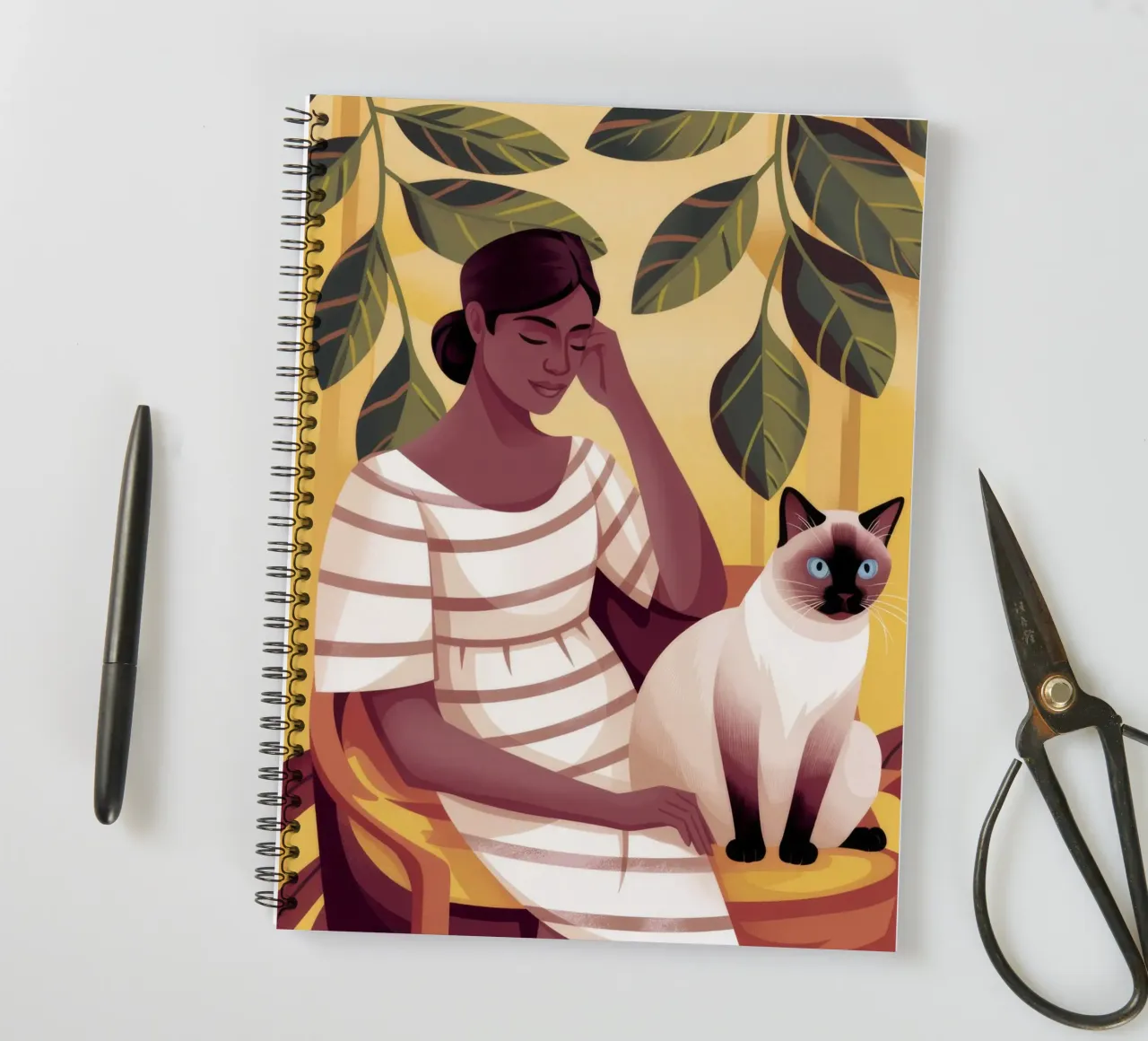 Feline Companion Tranquility spiral notebook by Lumina Vision