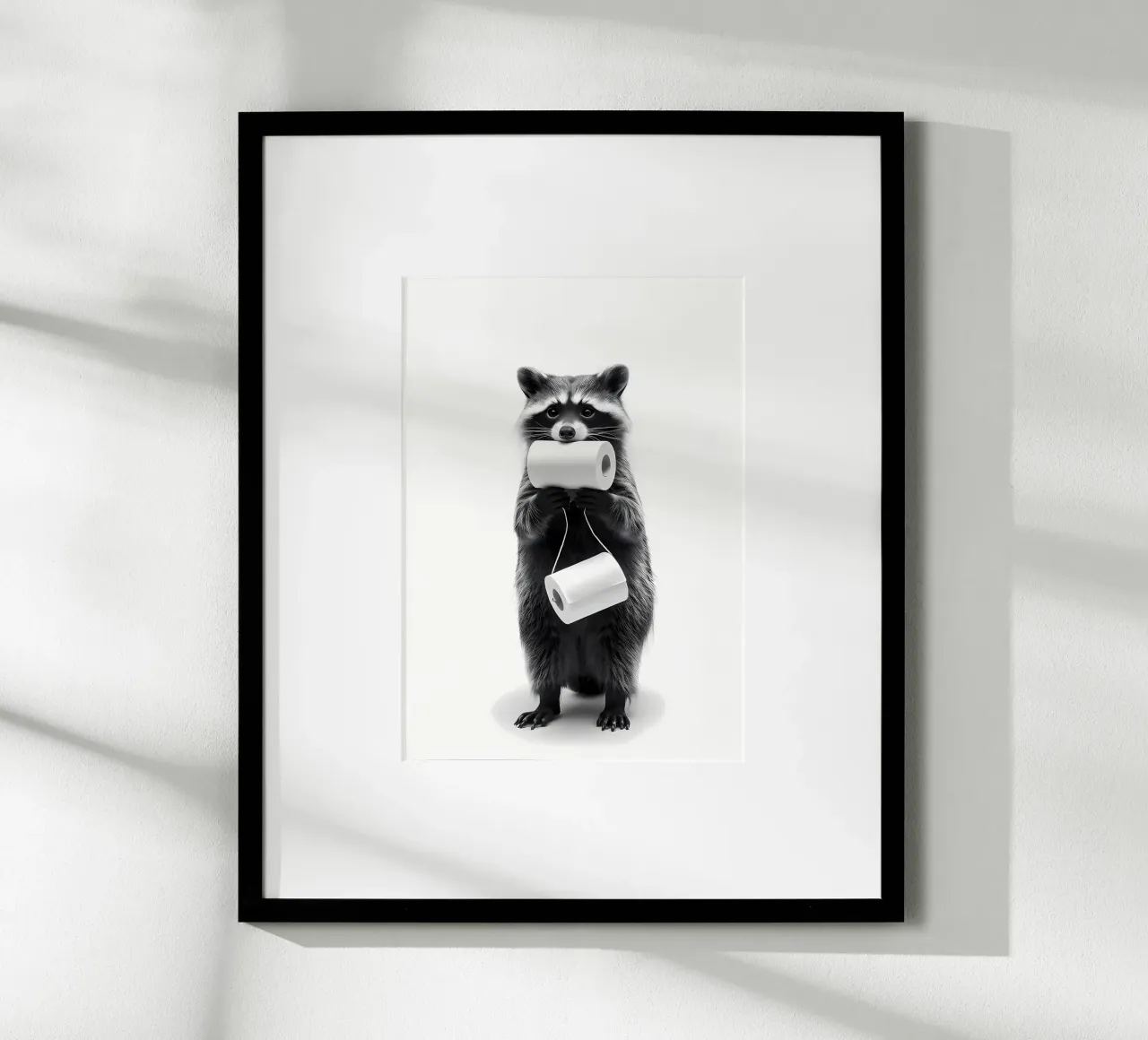 Animale procione Bagno poster con telaio in plastica da Adrian Patel