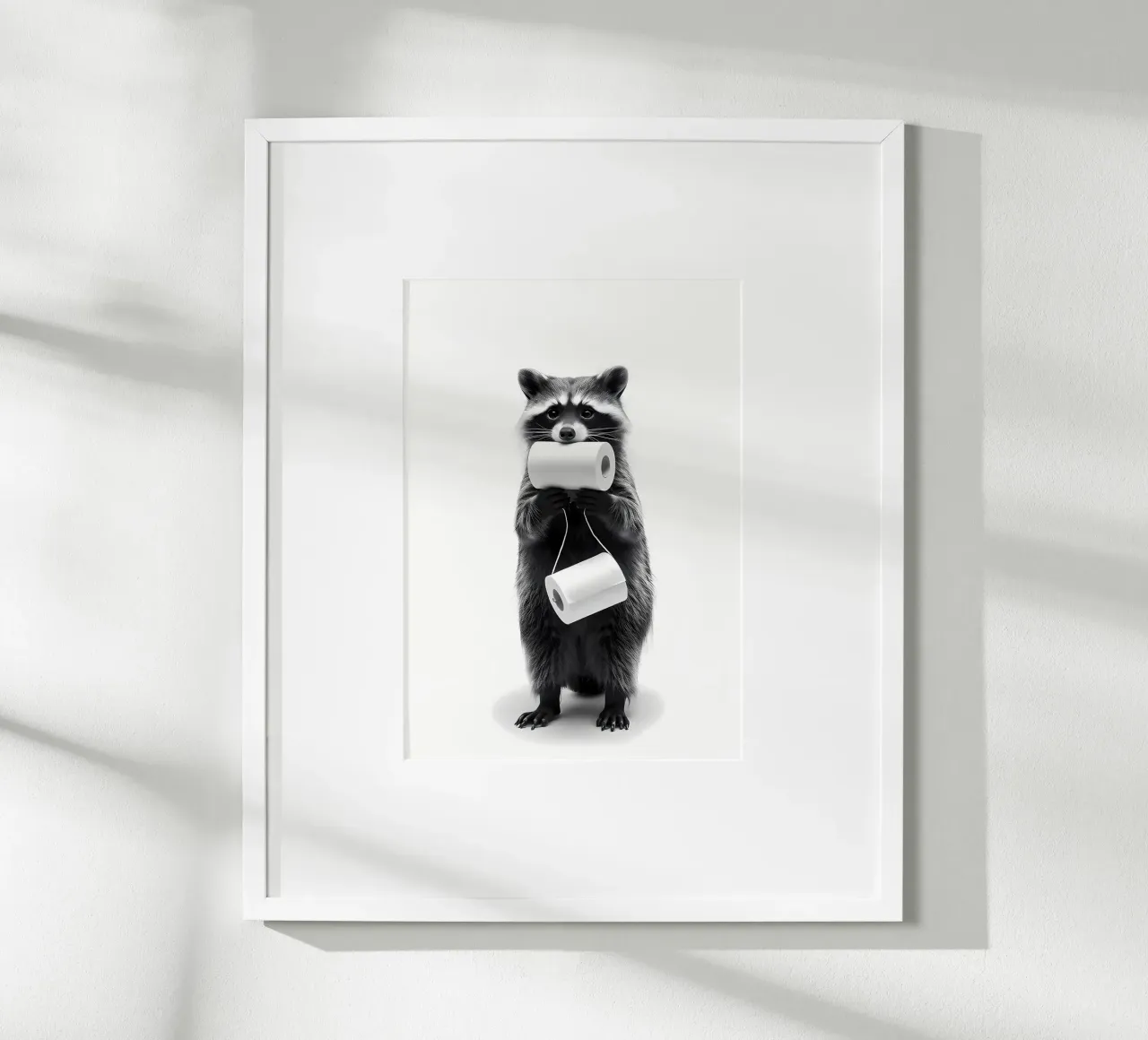 Animale procione Bagno poster con telaio in plastica da Adrian Patel