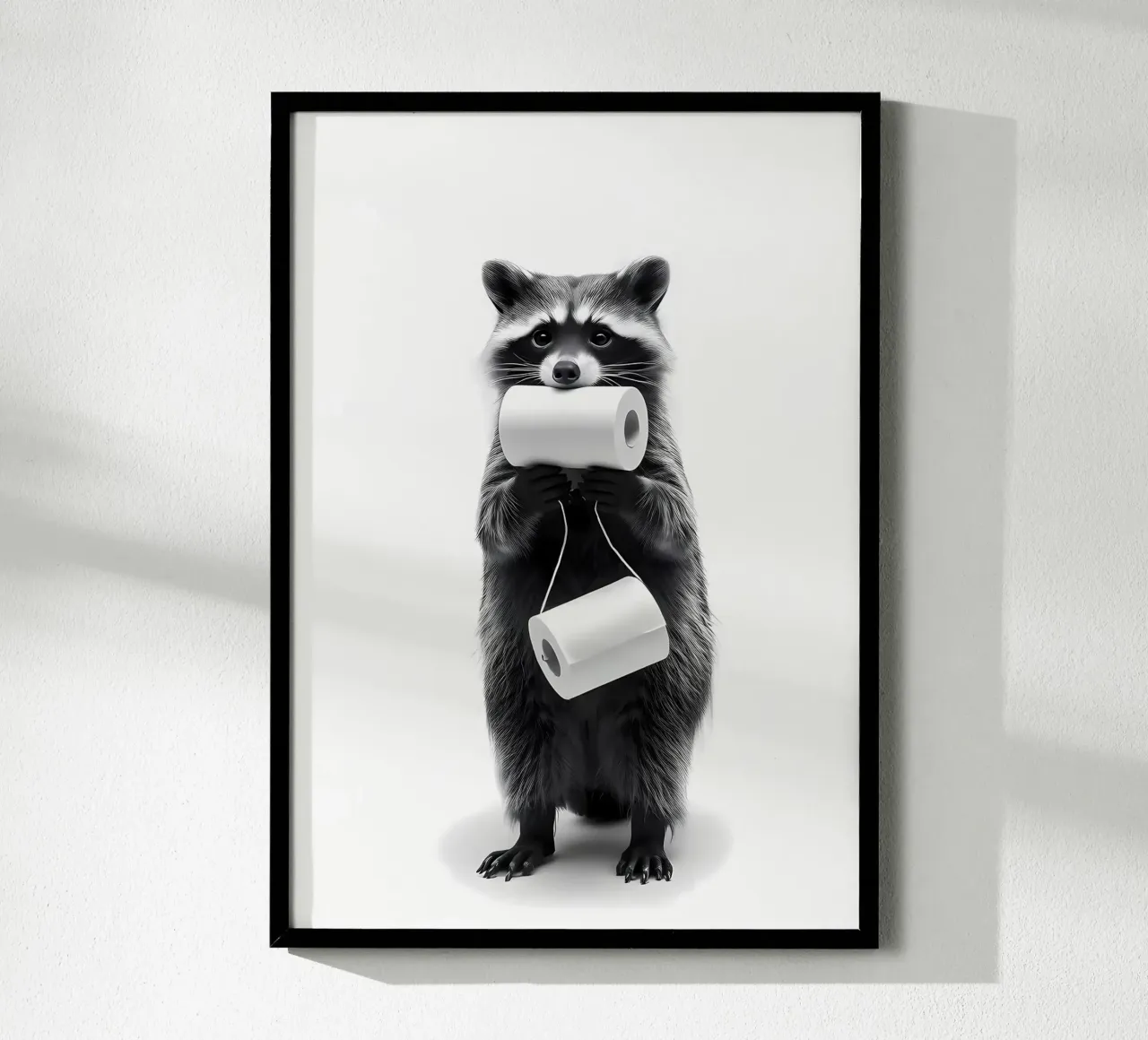 Animale procione Bagno poster con telaio in plastica da Adrian Patel