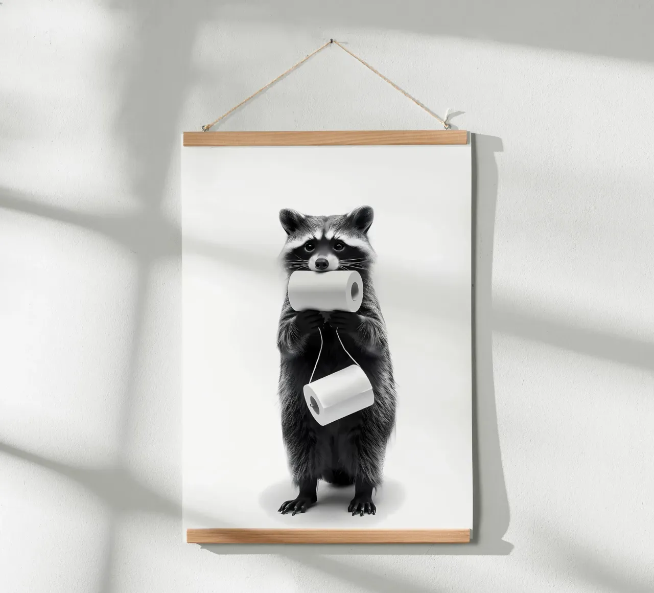 Animale procione Bagno poster con telaio in plastica da Adrian Patel