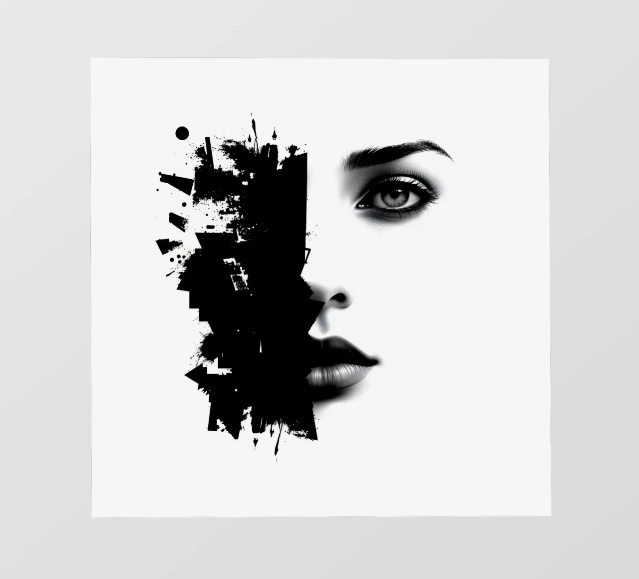 Rappresentazione artistica di un volto di donna mescolato pellicola backlit da DesignDoodle