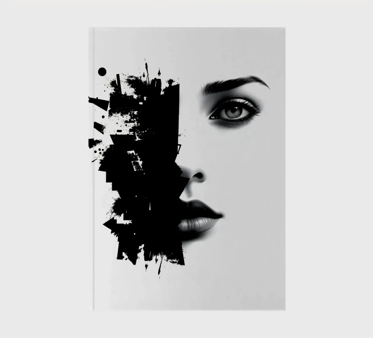 Artistic representation of a woman's face blended notebook by DesignDoodle