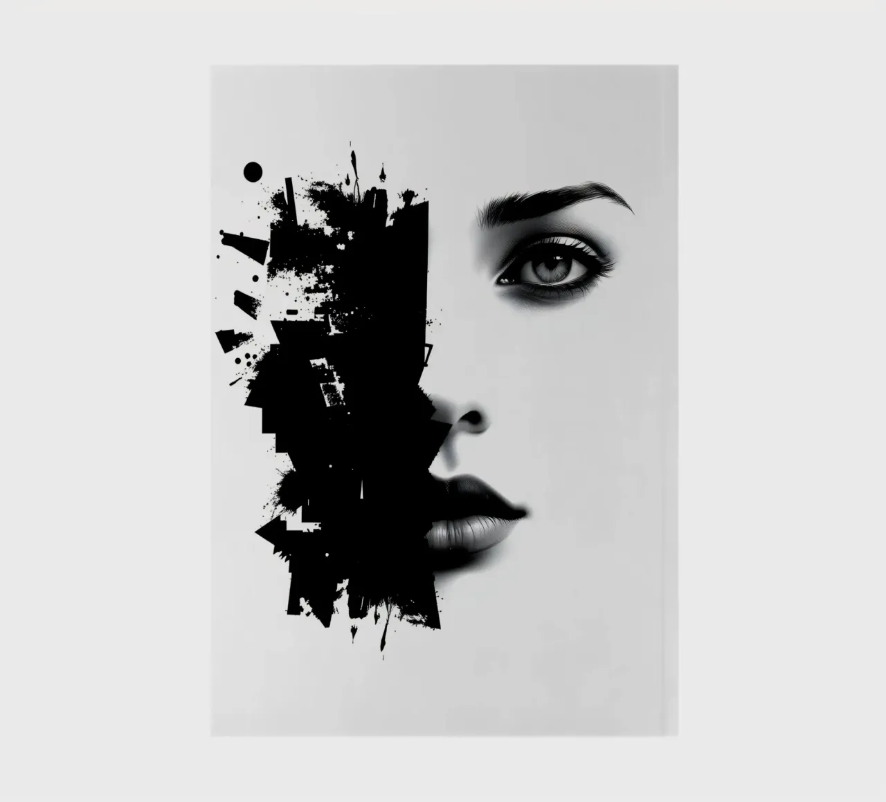 Artistic representation of a woman's face blended notebook by DesignDoodle