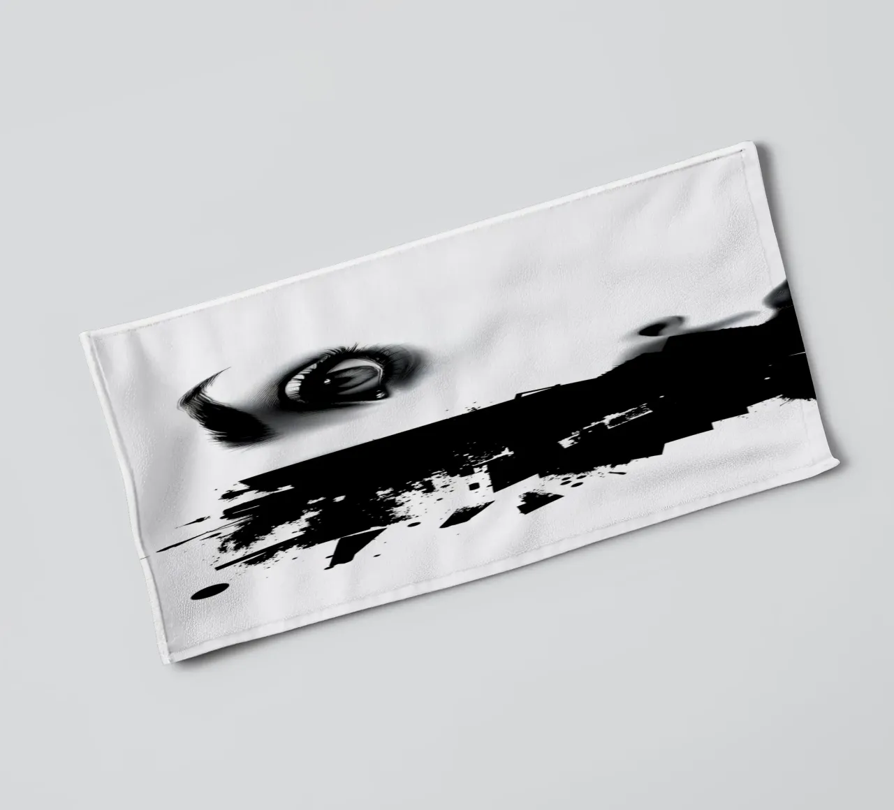 Rappresentazione artistica di un volto di donna mescolato asciugamano da bagno da DesignDoodle