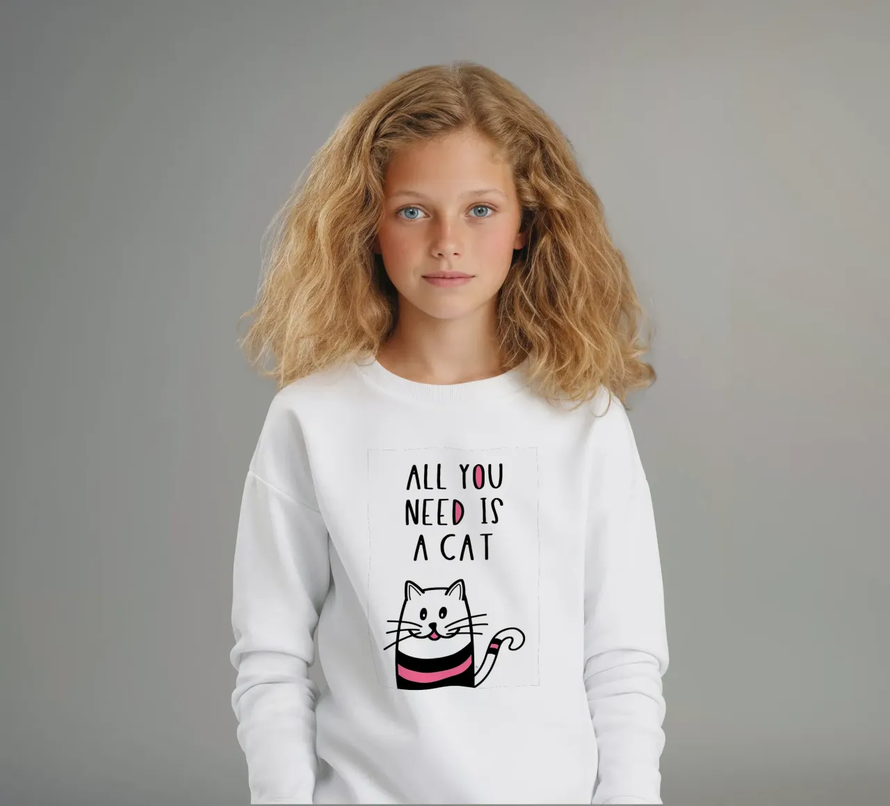 Cat Lover Quote kids sweatshirt by Bartosz Powalka