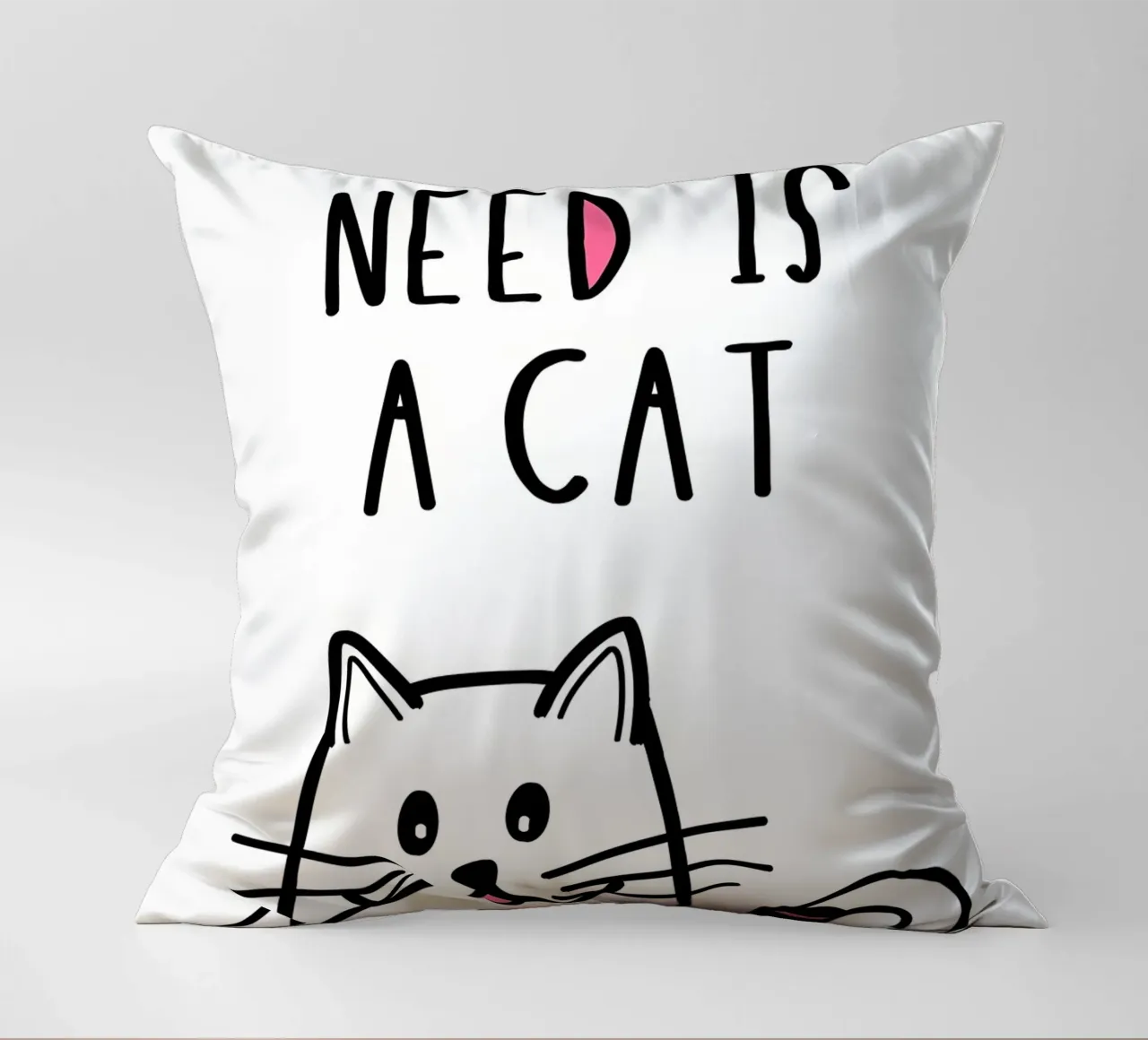Cat Lover Quote decorative cushion by Bartosz Powalka